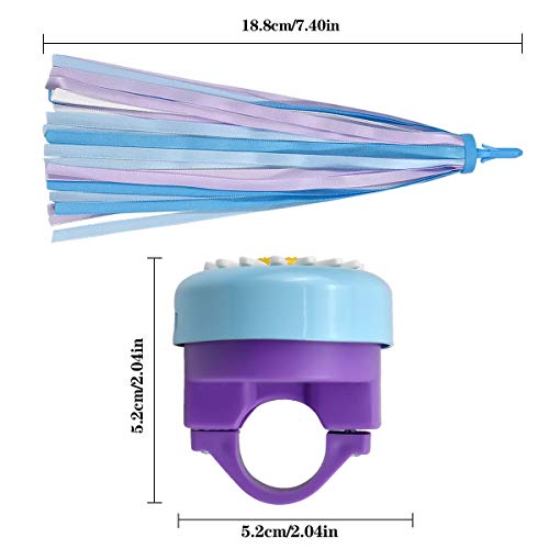 Dokpav Campanas de Bicicleta para Niños, Bicicleta Manillar Serpentinas, Timbre de Bicicleta Niños, Accesorios para Bicicletas Niños Niñas, Borlas de Patinete para niños (A)