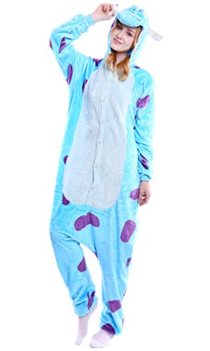 Dolamen Adulto Unisexo Onesies Kigurumi Pijamas, Mujer Hombres Traje Disfraz Animal Pyjamas, Ropa de Dormir Halloween Cosplay Navidad Animales de Vestuario (X-Large (68.8"-72.8"),)