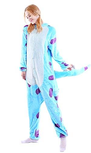 Dolamen Adulto Unisexo Onesies Kigurumi Pijamas, Mujer Hombres Traje Disfraz Animal Pyjamas, Ropa de Dormir Halloween Cosplay Navidad Animales de Vestuario (X-Large (68.8"-72.8"),)