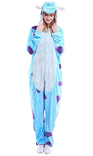 Dolamen Adulto Unisexo Onesies Kigurumi Pijamas, Mujer Hombres Traje Disfraz Animal Pyjamas, Ropa de Dormir Halloween Cosplay Navidad Animales de Vestuario (X-Large (68.8"-72.8"),)