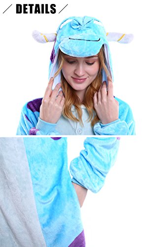 Dolamen Adulto Unisexo Onesies Kigurumi Pijamas, Mujer Hombres Traje Disfraz Animal Pyjamas, Ropa de Dormir Halloween Cosplay Navidad Animales de Vestuario (X-Large (68.8"-72.8"),)