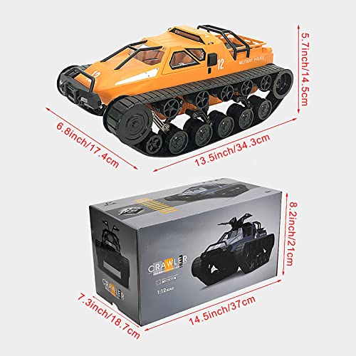 DONGYUCHUN 1/12 Control Remoto Modelo del Tanque De Alta Velocidad con Rastreo De Automóviles De Deriva Blindada, 2.4G De Control Remoto para Adolescentes Y Adultos