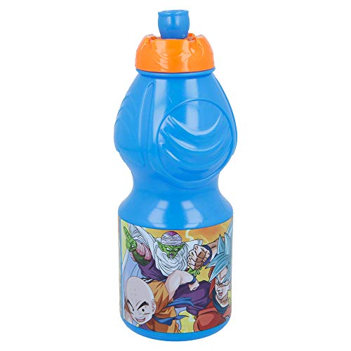 DRAGON BALL | Botella de Agua Infantil con cierre antifugas | Cantimplora Reutilizable para niños con tapón anti goteo - Libre de BPA - 400 ML