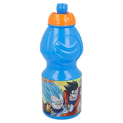 DRAGON BALL | Botella de Agua Infantil con cierre antifugas | Cantimplora Reutilizable para niños con tapón anti goteo - Libre de BPA - 400 ML