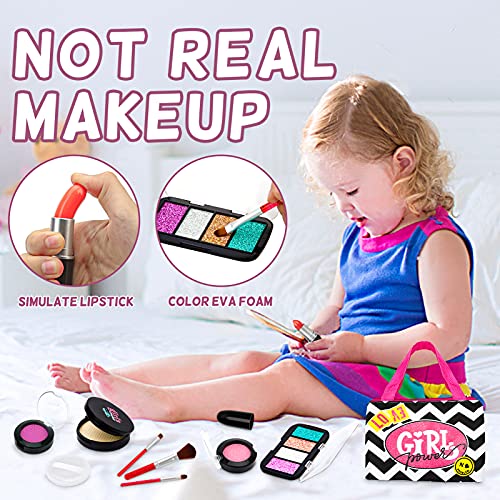 Dreamon Set Maquillaje para Niñas con Humidificador Paleta de Sombras de Ojos Tocador de Maquillaje Niña No Tóxico Regalos Cumpleaños para Infantil 10PCS (No Real Maquillaje)