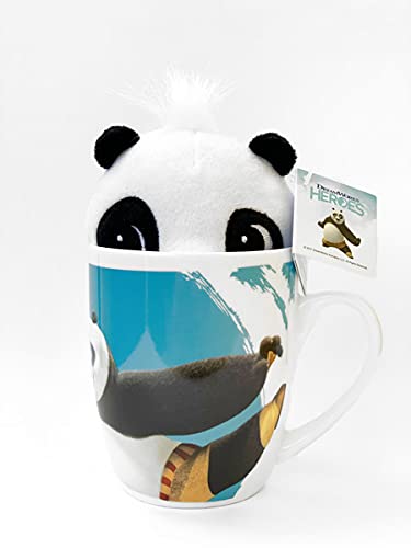 DreamWorks Heroes Set de regalo – Shrek, Kung Fu Panda, Madagascar, Home – Taza de 300 ml + peluche de Little Dreamers Idea de regalo (panda – panda)