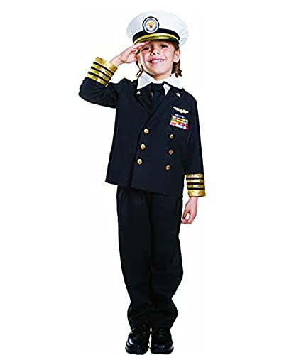 Dress Up America Disfraz de Almirante Azul Marino para niños