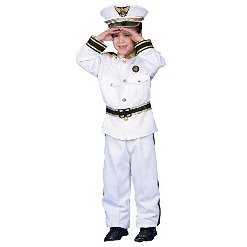 Dress Up America-Disfraz de Almirante de la Marina Deluxe: Talla XL 16-18 años, 14 90-109, altura: 152+ cm (229-XL)