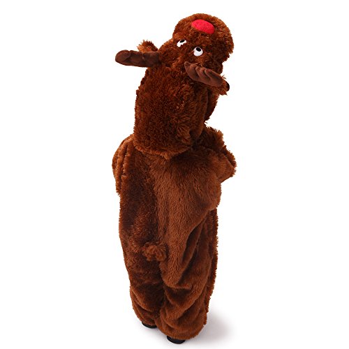 Dress Up America- Kids Reindeer Jumpsuit Outfit Disfraz Reno Mono Traje, Color marrón, Talla 8-10 años (Cintura: 76-82, Altura: 114-127cm) (865-M)