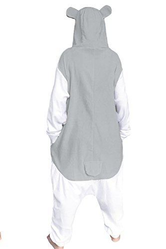 dressfan Unisex Animal Pijamas Adulto Niño Cosplay Traje Gris Hámster Pijamas Adulto Niño