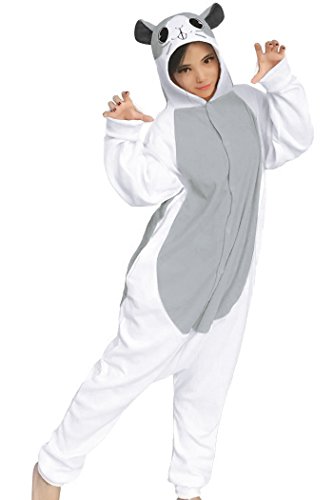 dressfan Unisex Animal Pijamas Adulto Niño Cosplay Traje Gris Hámster Pijamas Adulto Niño