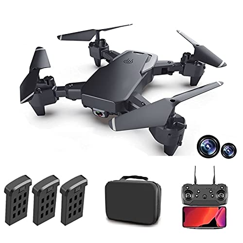 Dron 4K UHD con EIS Anti Shake, 120 Grados; Cámara FOV para Adultos, cuadricóptero GPS con transmisión FPV, Motor sin escobillas, sígueme y Bolsa de Transporte Doble para Exteriores