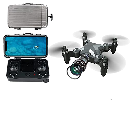 Drones Plegables DH-120 con cámara 4K HD, cuadricóptero de Control Remoto con Forma de Equipaje Impermeable más Reciente de 2021 para Principiantes, Video en Vivo HD Avión RC Gran Angular, r