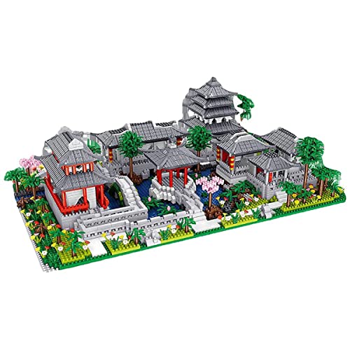 DWXN 3930Pcs Jardín Estilo Chino Arquitectura Nano Mini Bloque De Construcción, Modelo De Partículas De Bricolaje, Modelo De Construcción 3D Conjunto Educativo Decoración 3930PCS