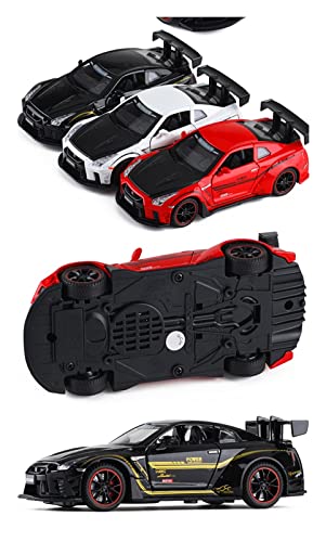 DZYWL Kits Modelos Coches Clásicos 1:32 para Nissan GTR Ares Supercar Simulación De Aleación Modelo De Coche Juguete Decoración Colección De Regalos Regalo Amor Vacaciones (Color : Negro)