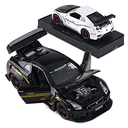 DZYWL Kits Modelos Coches Clásicos 1:32 para Nissan GTR Ares Supercar Simulación De Aleación Modelo De Coche Juguete Decoración Colección De Regalos Regalo Amor Vacaciones (Color : Negro)