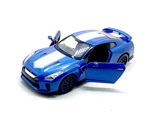 DZYWL Kits Modelos Coches Clásicos 1:32 para Nissan GTR R35 Ares, Modelo De Coche De Aleación con Sonido Y Luz, Juguete para Regalo, Decoración, Recuerdo Regalo Amor Vacaciones (Color : Azul)