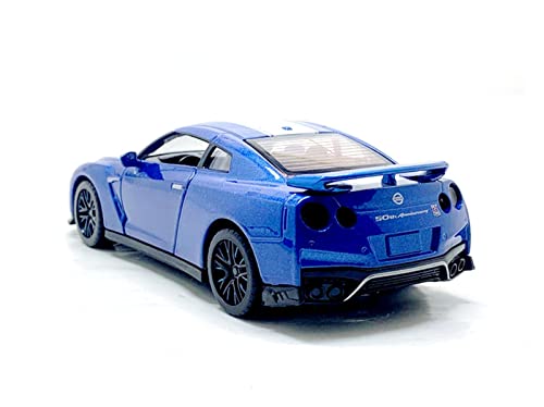 DZYWL Kits Modelos Coches Clásicos 1:32 para Nissan GTR R35 Ares, Modelo De Coche De Aleación con Sonido Y Luz, Juguete para Regalo, Decoración, Recuerdo Regalo Amor Vacaciones (Color : Azul)