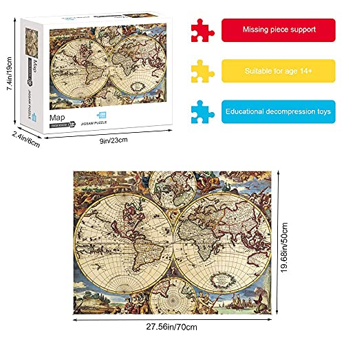 EACHHAHA Puzzle 1000 Piezas Adultos,Mapa Puzzles para Adultos, Puzzle París,70x50CM,Rompecabezas de Piso Juego de Rompecabezas y Juego Familiar