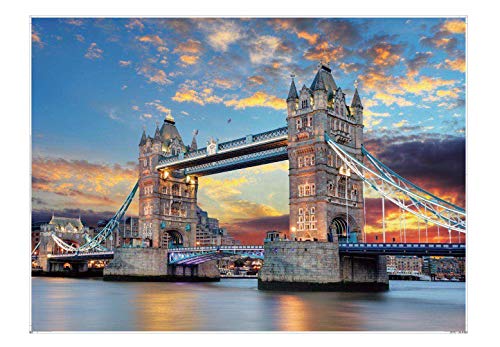 EACHHAHA Puzzle 1000 Piezas Adultos,Puente de la Torre Puzzles para Adultos, Puzzle París,70x50CM,Rompecabezas de Piso Juego de Rompecabezas y Juego Familiar