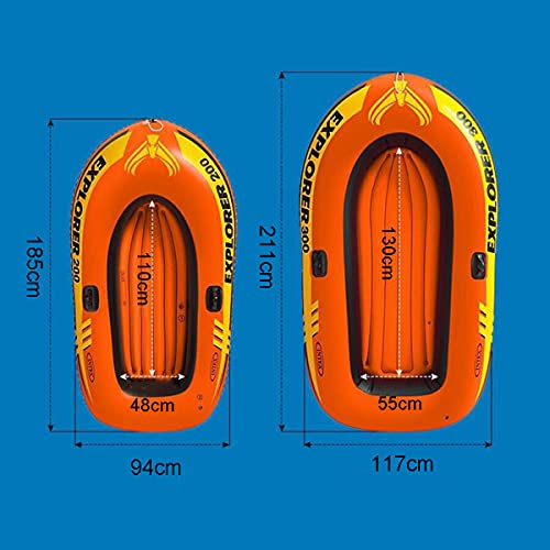 EANSSN Barco De Pesca Inflable, Kayak Inflable, con Paleta, Bomba Manual Y Kit De Mantenimiento, Cuerda, Adecuado para Niños Y Adultos, Piscina Y Rafting del Lago,185 * 94 * 41cm