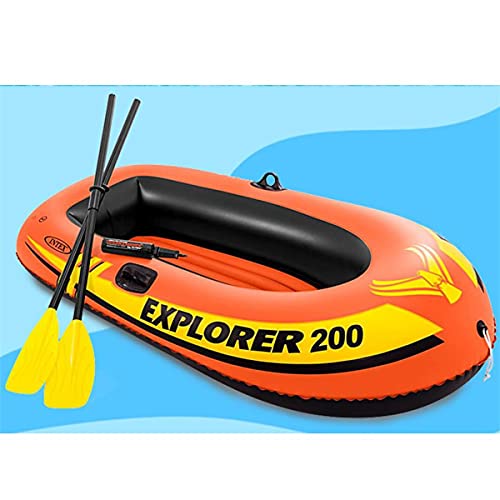 EANSSN Barco De Pesca Inflable, Kayak Inflable, con Paleta, Bomba Manual Y Kit De Mantenimiento, Cuerda, Adecuado para Niños Y Adultos, Piscina Y Rafting del Lago,185 * 94 * 41cm