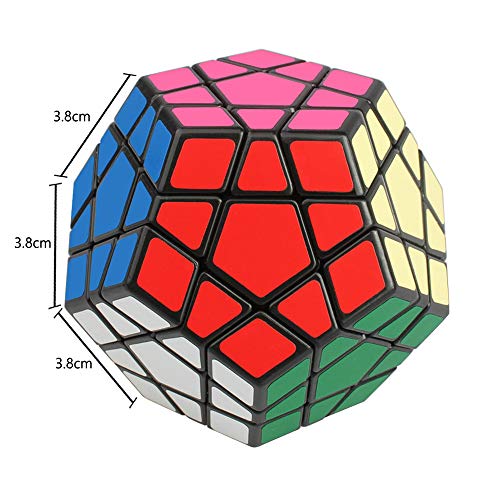 EASEHOME Megaminx Speed Magic Puzzle Cube, Dodecaedro Rompecabezas Cubo Mágico PVC Pegatina para Niños y Adultos, Negro