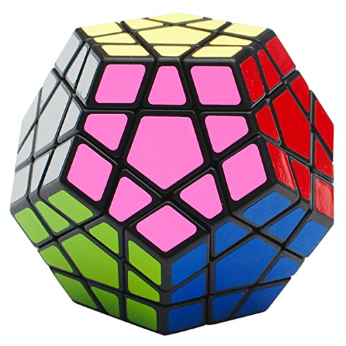 EASEHOME Megaminx Speed Magic Puzzle Cube, Dodecaedro Rompecabezas Cubo Mágico PVC Pegatina para Niños y Adultos, Negro