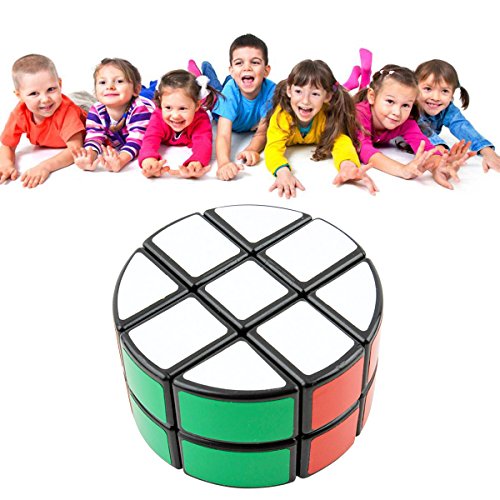 EASEHOME Redondo 2x3x3 Speed Magic Puzzle Cube, Rompecabezas Cubo Mágico PVC Pegatina para Niños y Adultos, Negro