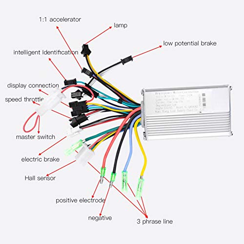 Eatbuy Controlador de Motor - 24V-48V Panel de Pantalla LCD Impermeable Kit de Controlador sin escobillas para Scooter de Bicicleta eléctrica(24V/36V 350W)