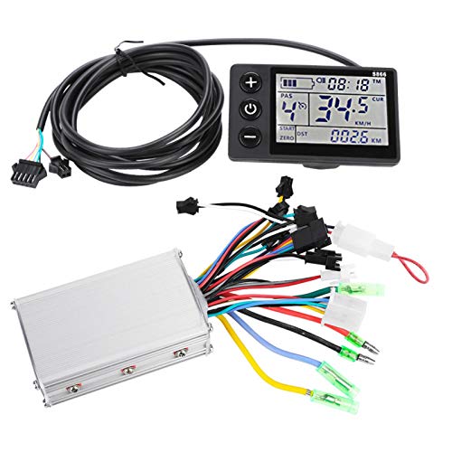 Eatbuy Controlador de Motor - 24V-48V Panel de Pantalla LCD Impermeable Kit de Controlador sin escobillas para Scooter de Bicicleta eléctrica(24V/36V 350W)