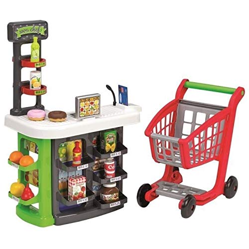 Ecoiffier- SUPERMERCADO con Carrito Y Accesorios 48X26X72 CM, Multicolor (1792)