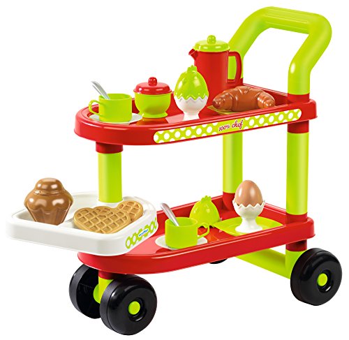 Ecoiffier-Trolley Desayuno 100% Chef 1612, Multicolor, (16120)