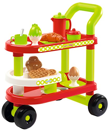 Ecoiffier-Trolley Desayuno 100% Chef 1612, Multicolor, (16120)