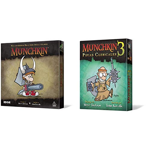 Edge Munchkin MU01 Juego de Mesa + Entertainment Munchkin 3: Pifias Clericales, Juego de Mesa