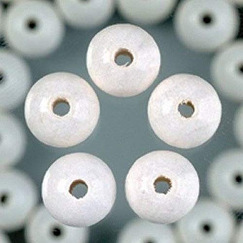 EFCO 6 mm 110 piezas Agujeros cuentas de madera, blanco