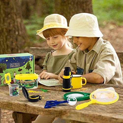 EFO SHM Kit Explorador Niños Set de Aventura Natural Set de Exploración al Aire Libre, Binoculares para Niños, Juguetes Educativos para Niños de 3+ Años