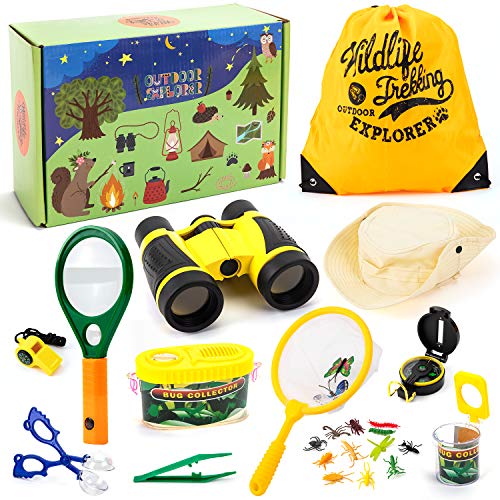 EFO SHM Kit Explorador Niños Set de Aventura Natural Set de Exploración al Aire Libre, Binoculares para Niños, Juguetes Educativos para Niños de 3+ Años