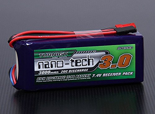 Eibl® Turnigy nano-tech - Batería de polímero de litio (3000 mAh, 2S, 20-40 C, T-Rex 600, 700, 800, etc.)