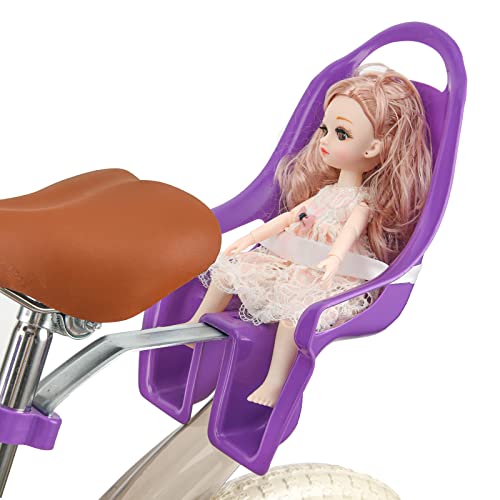 EIRONA Asiento de muñeca de bicicleta con calcomanía de bricolaje para bicicleta de niños, accesorios de bicicleta para niñas, morado