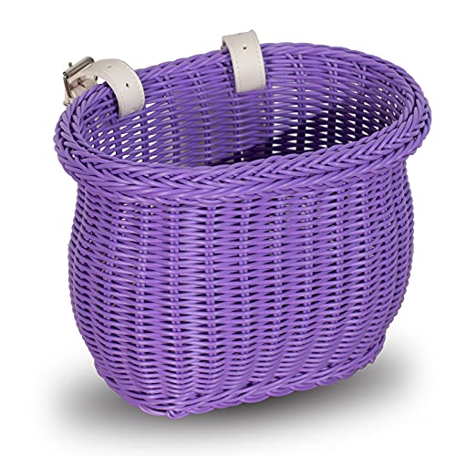 EIRONA Cesta para Bicicletas de 12 14 16 18 Pulgadas para niñas, Canasta de Almacenamiento en el Manillar Delantero para Bicicletas para niños, Canasta Impermeable, Accesorios para Bicicletas, Morado