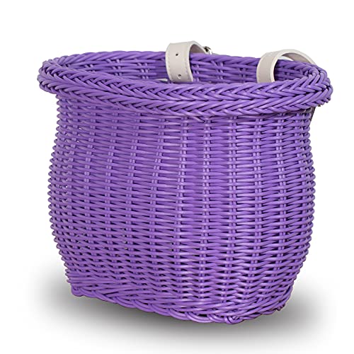 EIRONA Cesta para Bicicletas de 12 14 16 18 Pulgadas para niñas, Canasta de Almacenamiento en el Manillar Delantero para Bicicletas para niños, Canasta Impermeable, Accesorios para Bicicletas, Morado