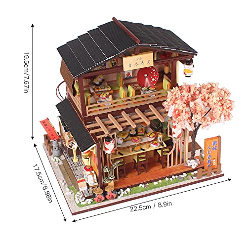 Ejoyous Modelo De Montaje De Casa, Modelo De Tienda De Muebles De Casa En Miniatura, Modelo De Tienda De Sushi DIY De Plástico para Sala De Estar, Dormitorio, Decoración De Oficina En Casa