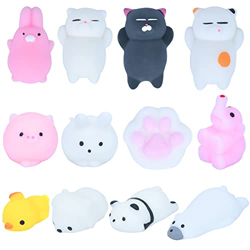 EKKONG 12Pcs Squishies, Mochi Squishy, Kawaii Squishy Juguetes, Animal Squishies, Minijuguetes Blandos Mixtos, Juguete Antiestrés para Niños Adultos