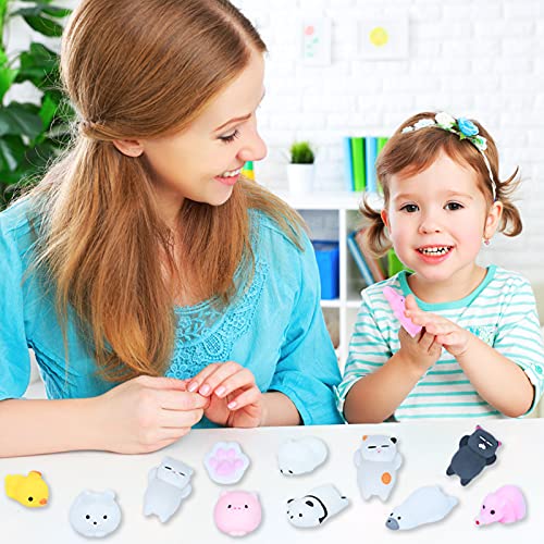 EKKONG 12Pcs Squishies, Mochi Squishy, Kawaii Squishy Juguetes, Animal Squishies, Minijuguetes Blandos Mixtos, Juguete Antiestrés para Niños Adultos