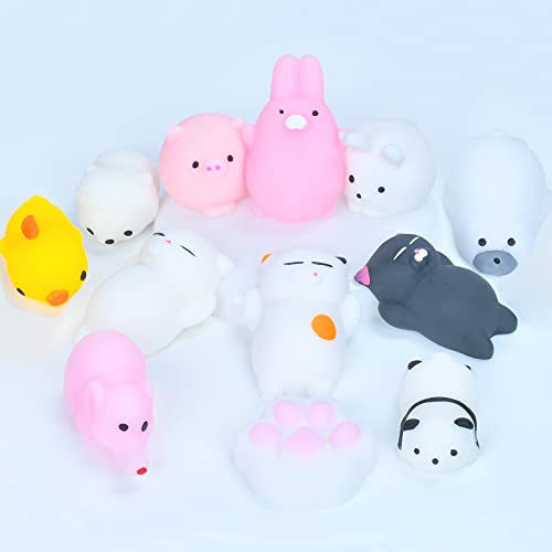 EKKONG 12Pcs Squishies, Mochi Squishy, Kawaii Squishy Juguetes, Animal Squishies, Minijuguetes Blandos Mixtos, Juguete Antiestrés para Niños Adultos