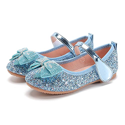 Eleasica Zapatos de Vestir, Lazos de Lentejuelas y Joyas Brillantes, adecuados para Vestidos de Princesa, Bodas, comuniones, Ceremonias, Juegos de rol de Princesas, Disfraz de Carnaval (3-12 años)