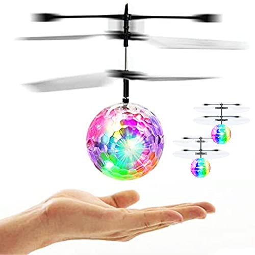 ELYCO PLACE Bola Voladora, Bola Helicóptero Drone para Control con Las Manos, con Luces LED Intermitentes, Juguete para Interior y Exterior. Niños y Adultos.