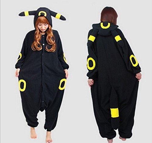 Emmarcon - Disfraz de carnaval halloween pijama cálido de animales kigurumi cosplay zoológico onesies M/altezza 160-169cm,max 80kg Umbreon