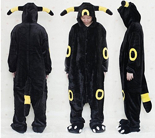 Emmarcon - Disfraz de carnaval halloween pijama cálido de animales kigurumi cosplay zoológico onesies M/altezza 160-169cm,max 80kg Umbreon